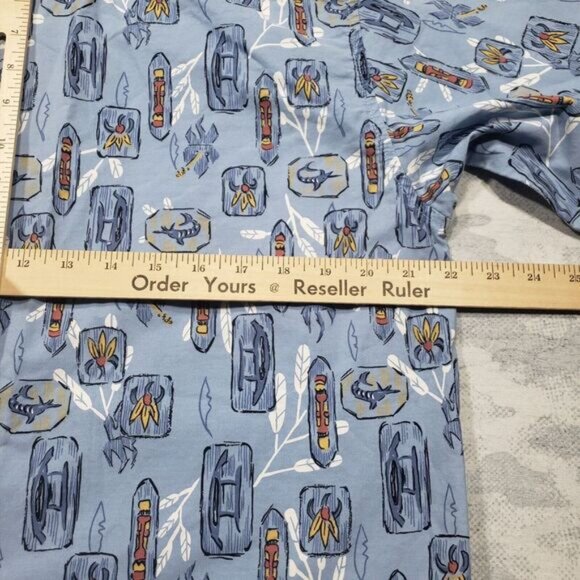 Ocean Pacific Sport Hawaiian‎ Shirt Mens Medium Blue Short Sleeve Button Aloha - Picture 8 of 10